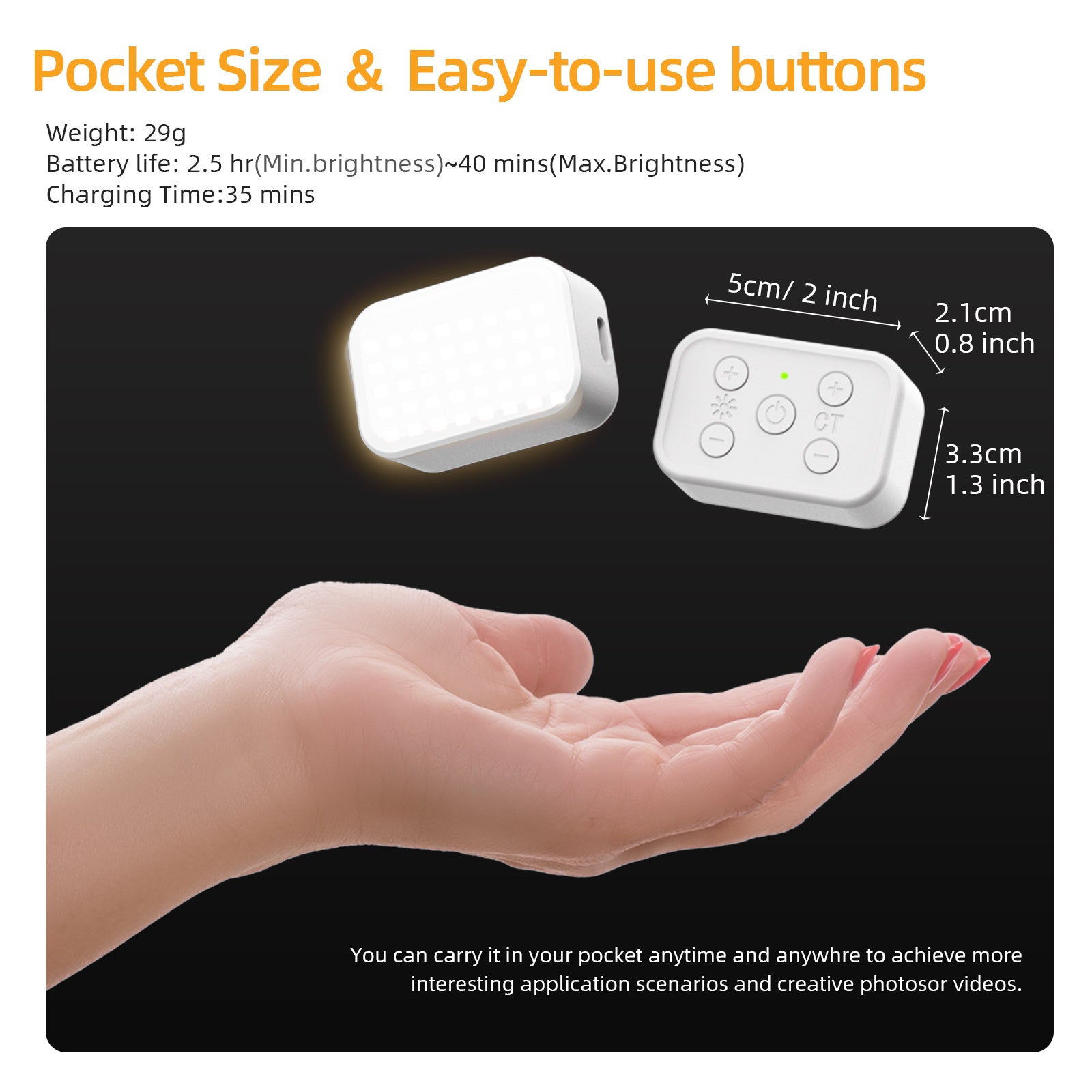 Selfie Ring Light OM Fill Light for DJI OSMO Mobile 6/OM 5/OM SE/OM4 SE/Insta360 Flow,Magnetic Fill Light Compatible with DJI Osmo and All Brands of Gimbal Stabilizer