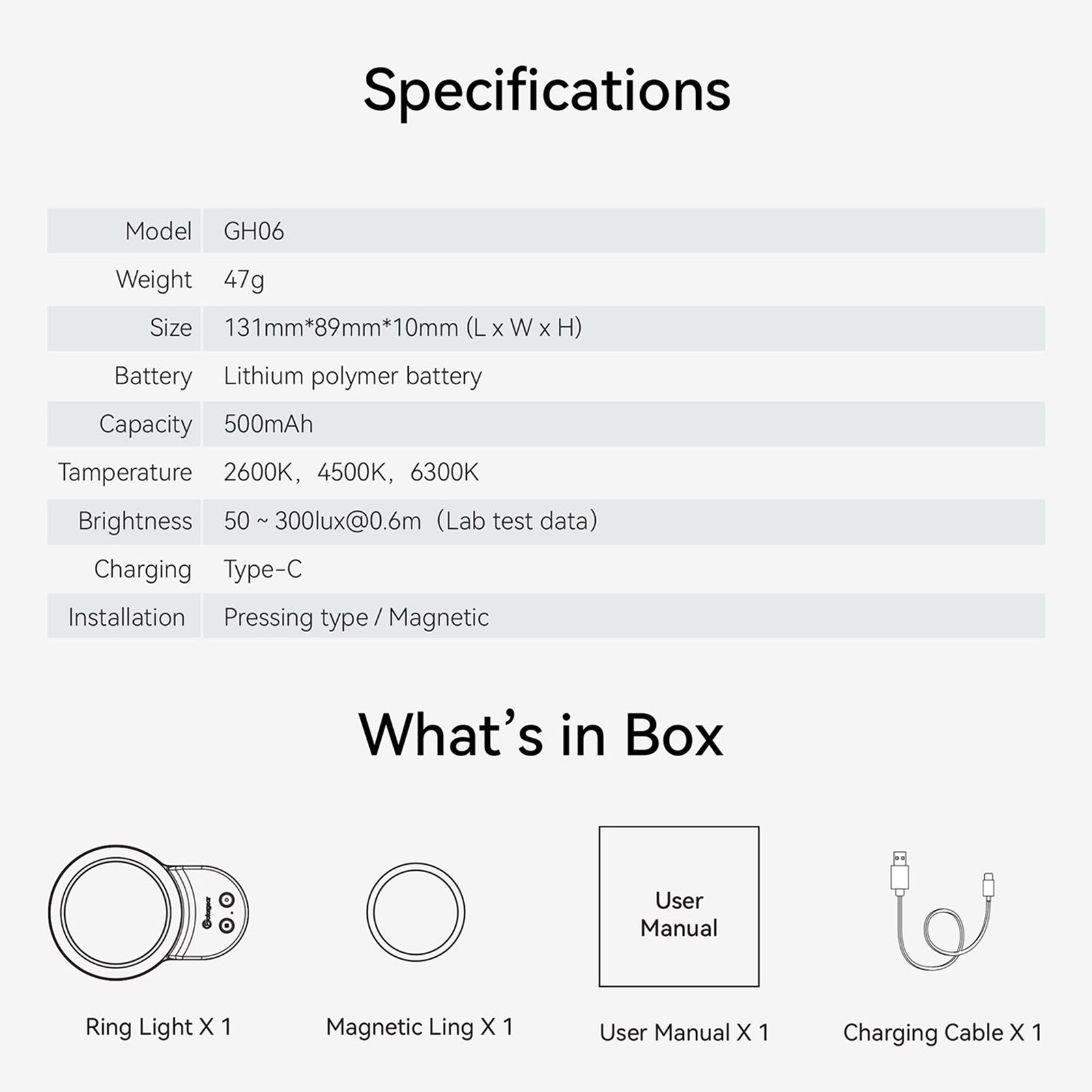 Rechargeable Selfie Light & Phone Light Clip for iPhone - Phone LED Light with Adjustable Brightness, Perfect for Selfies, Makeup, TikTok, Live Streaming & Video Conferencing